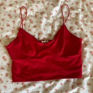 bright red bustier style tank